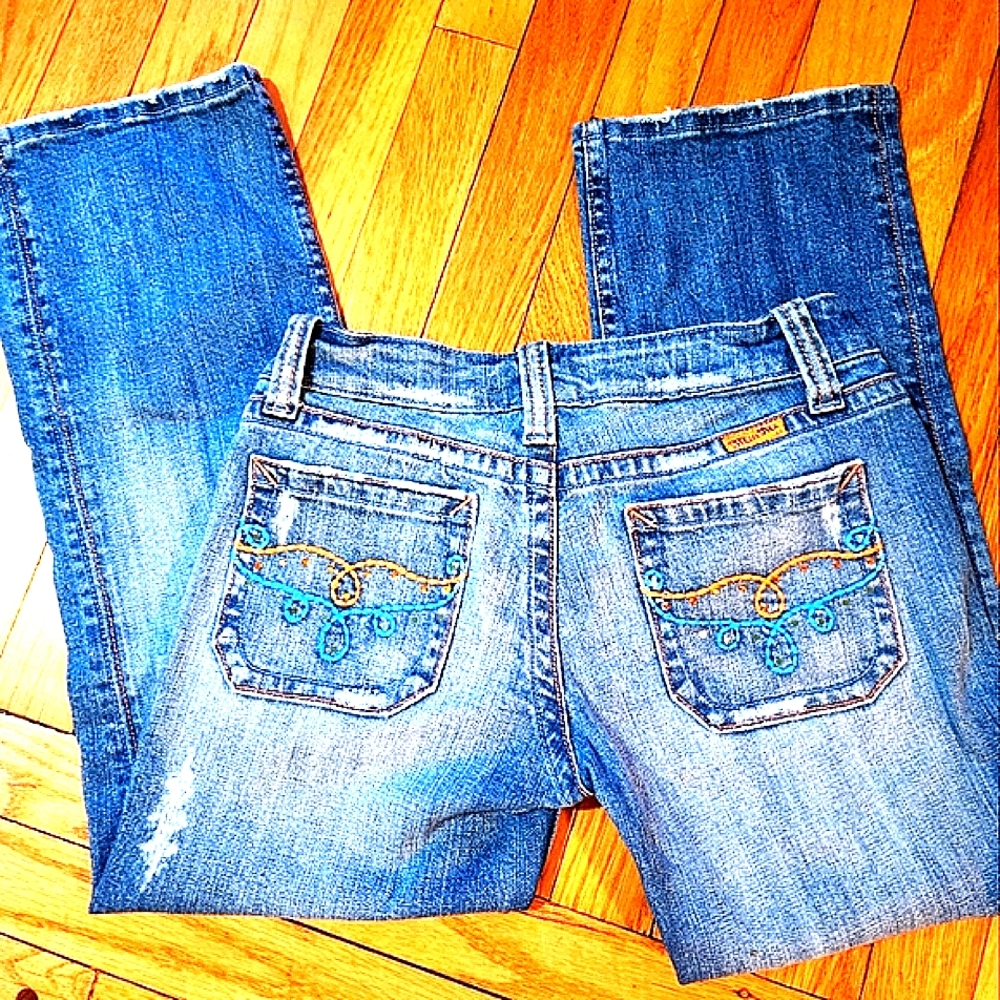 Miss Me Blue Embroidered Back Pocket Jeans
